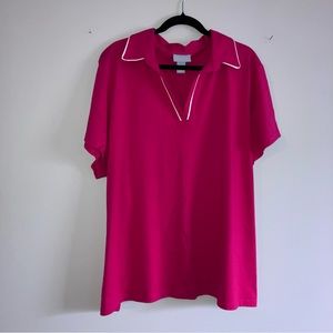 Liz & Me hot pink short sleeve top, size 3X, 100 o/o Cotton.